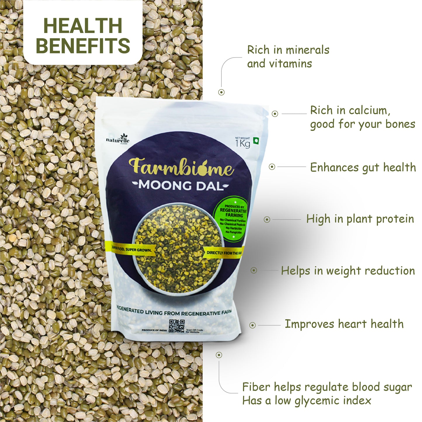 Unpolished Moong dal 1kg